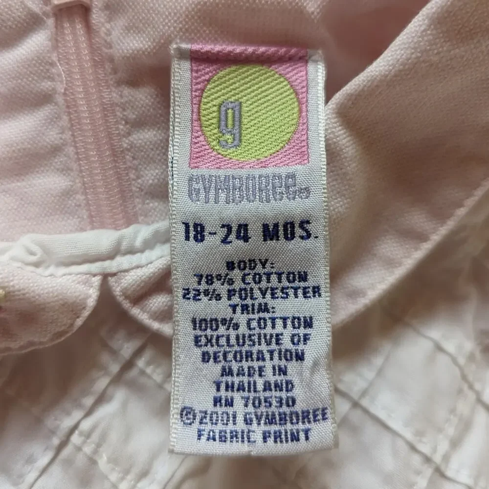 Vtg Y2K Gymboree Dress Easter Girls Sz 18-24m Smocked Pink 2001